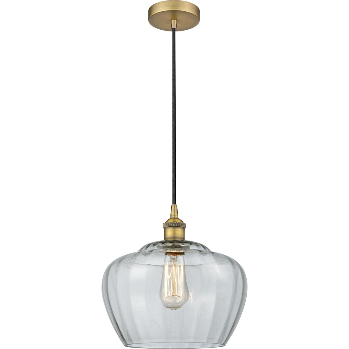 Innovations Lighting 616-1P-BB-G92-L-LED Edison Fenton LED 11 inch Brushed Brass Mini Pendant Ceiling Light