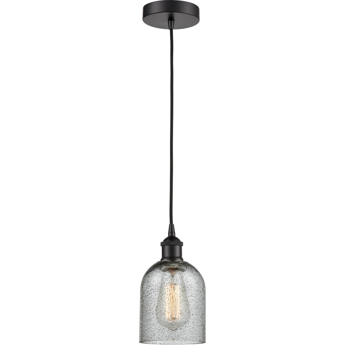 Innovations Lighting 616-1P-BK-G257 Edison Caledonia 1 Light 5 inch Matte Black Mini Pendant Ceiling Light