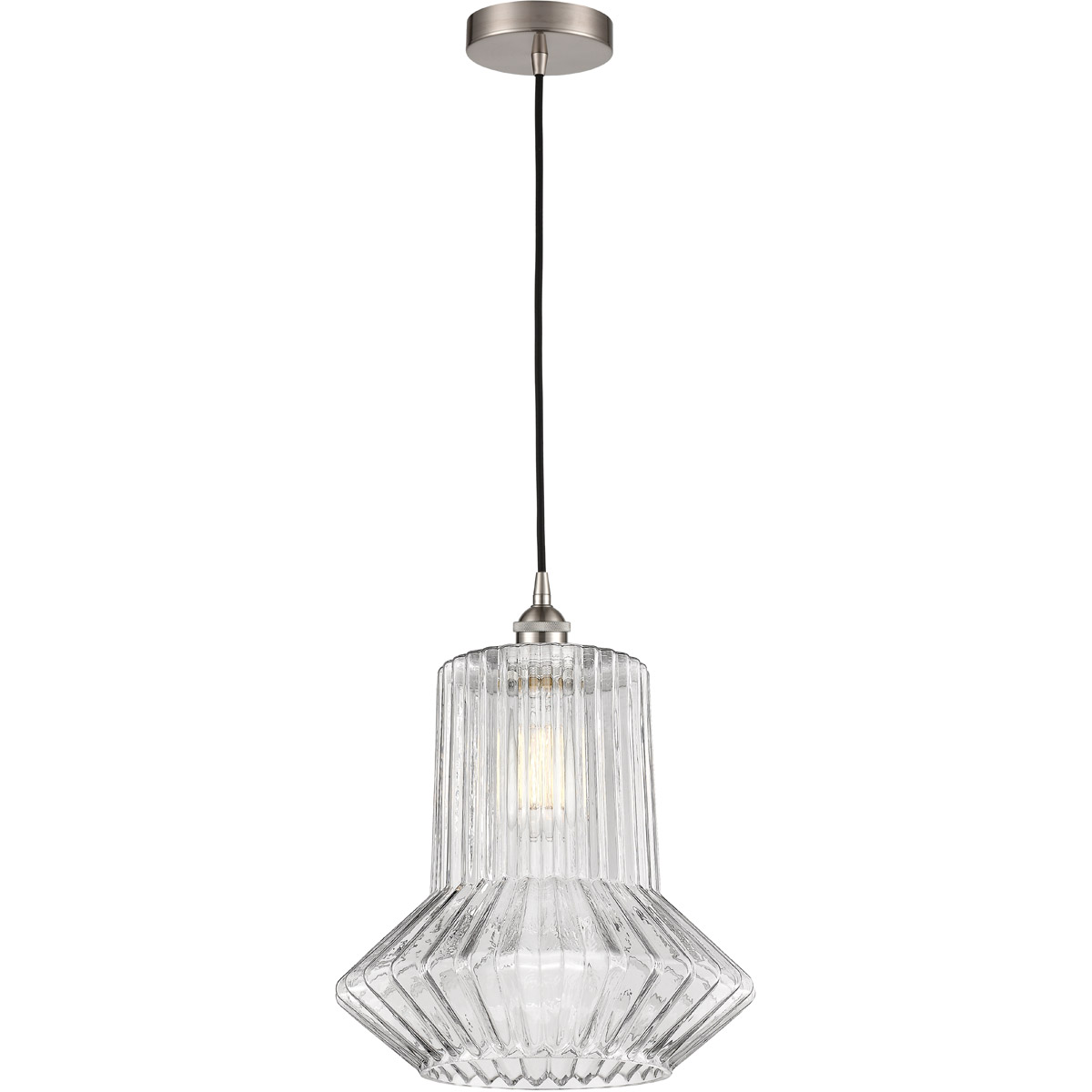 Innovations Lighting 616-1P-SN-G212-LED Edison Springwater LED 12 inch Brushed Satin Nickel Mini Pendant Ceiling Light