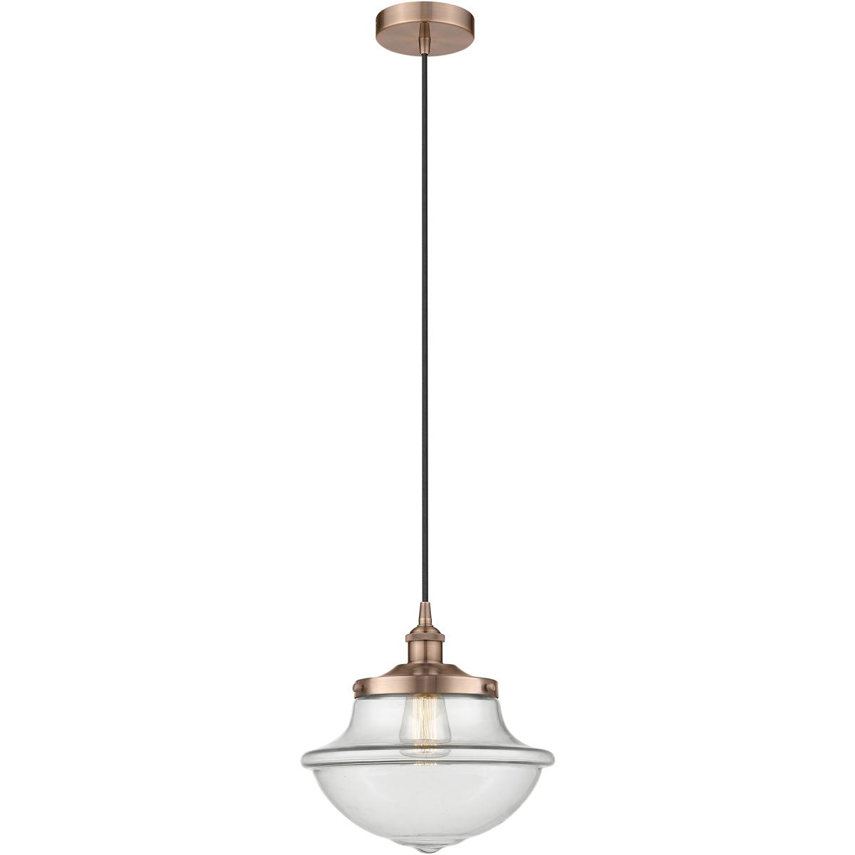 Innovations Lighting 616-1PH-AC-G542 Oxford 1 Light 11.75 inch Antique Copper Mini Pendant Ceiling Light in Clear Glass