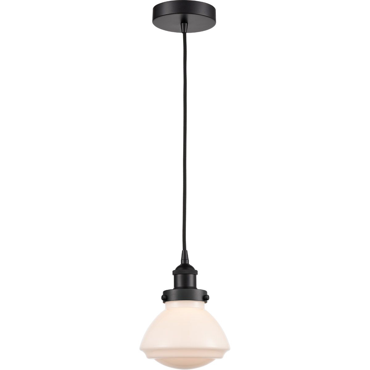 Innovations Lighting 616-1PH-BK-G321 Edison Olean 1 Light 7 inch Matte Black Mini Pendant Ceiling Light