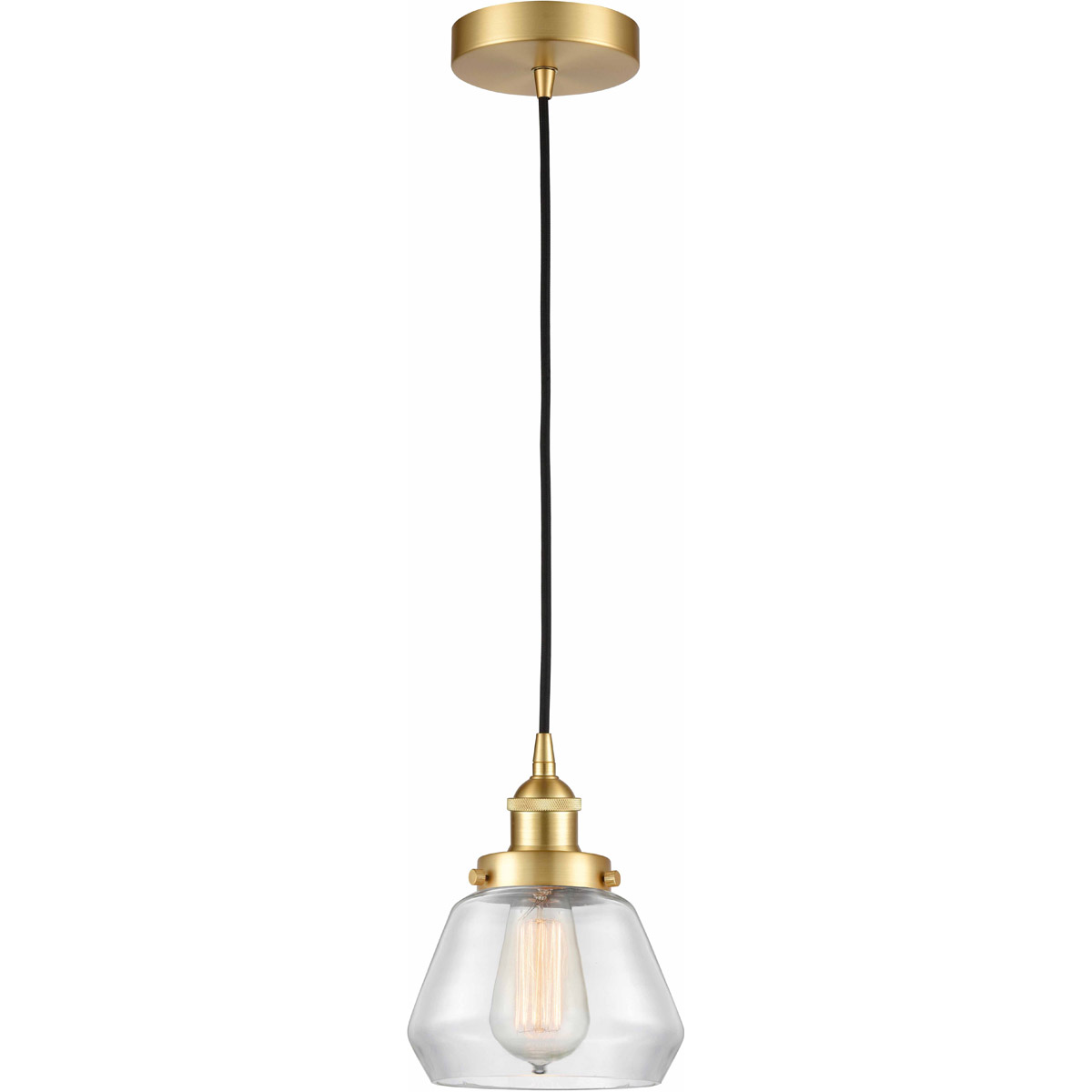 Innovations Lighting 616-1PH-SG-G172-LED Edison Fulton LED 7 inch Satin Gold Mini Pendant Ceiling Light