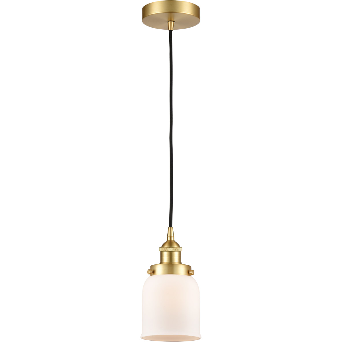 Innovations Lighting 616-1PH-SG-G51-LED Edison Bell LED 5 inch Satin Gold Mini Pendant Ceiling Light