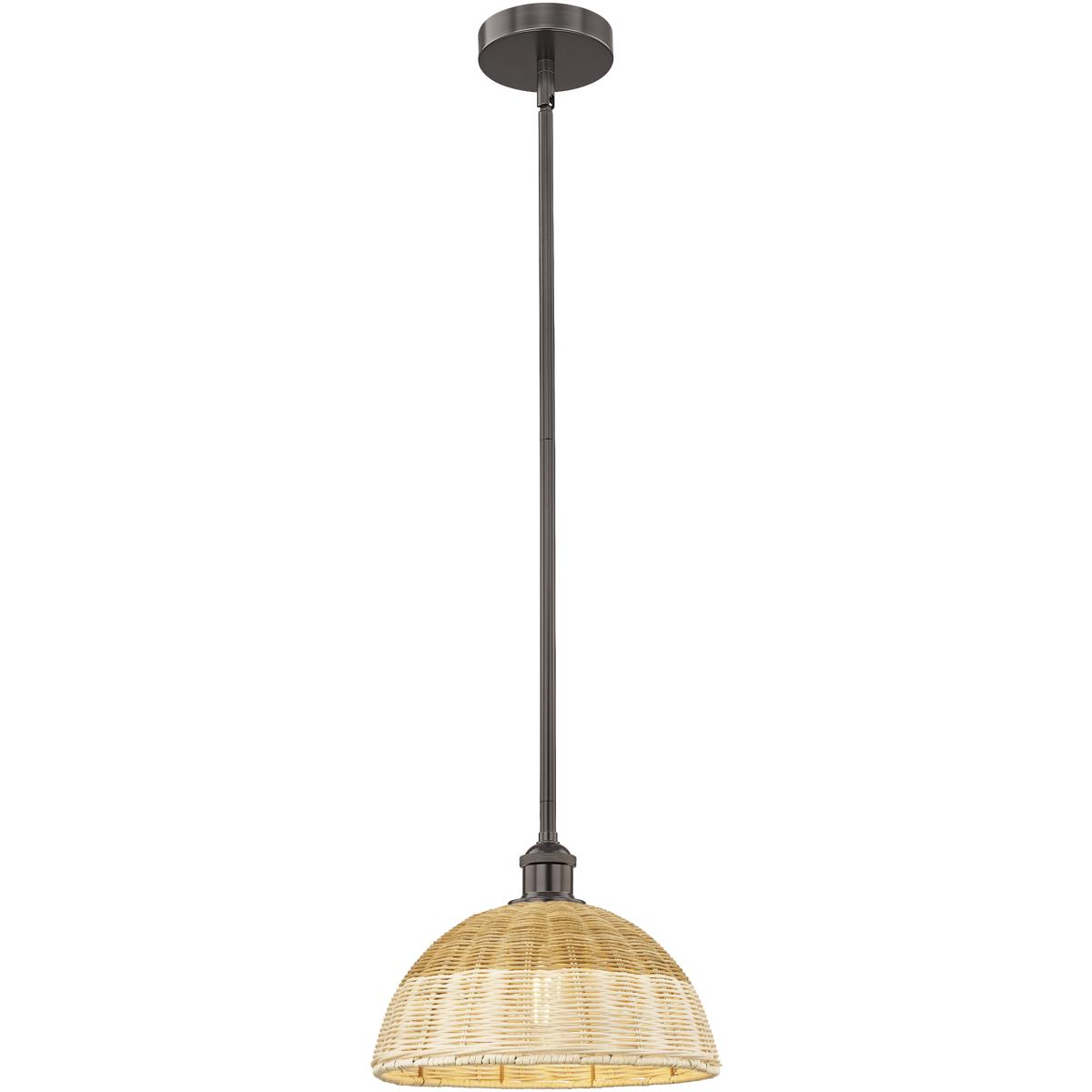 Innovations Lighting 616-1S-OB-NBD2-12-NAT Edison Bristol Natural II 1 Light 11.75 inch Oil Rubbed Bronze Mini Pendant Ceiling Light