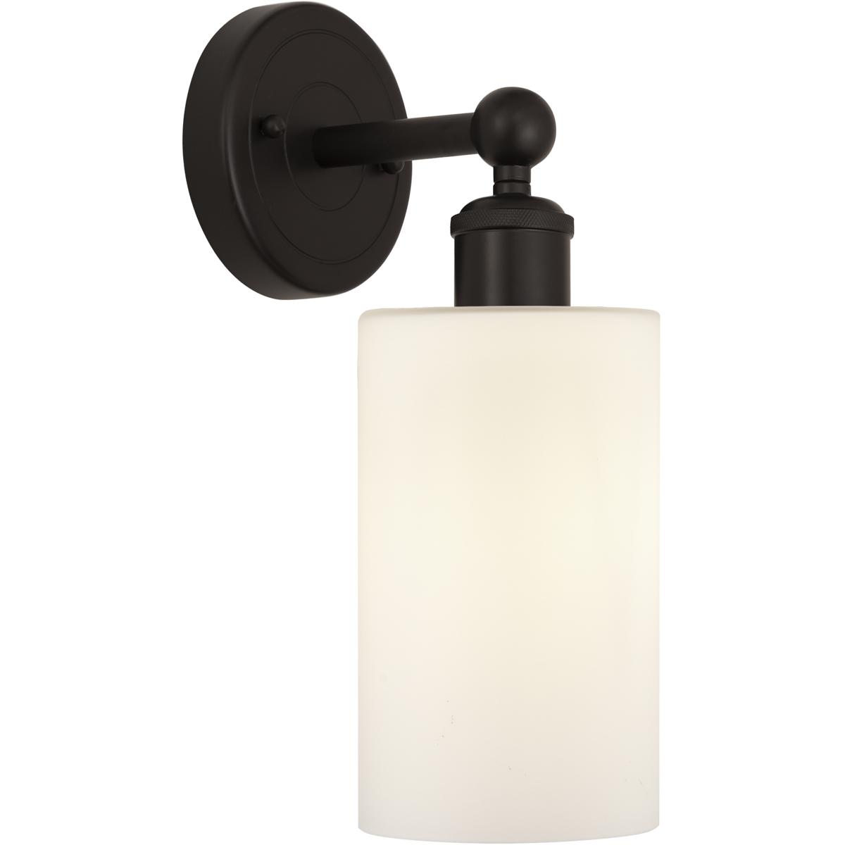 Innovations Lighting 616-1W-OB-G801 Edison Clymer 1 Light 4 inch Oil Rubbed Bronze Sconce Wall Light in Matte White Glass