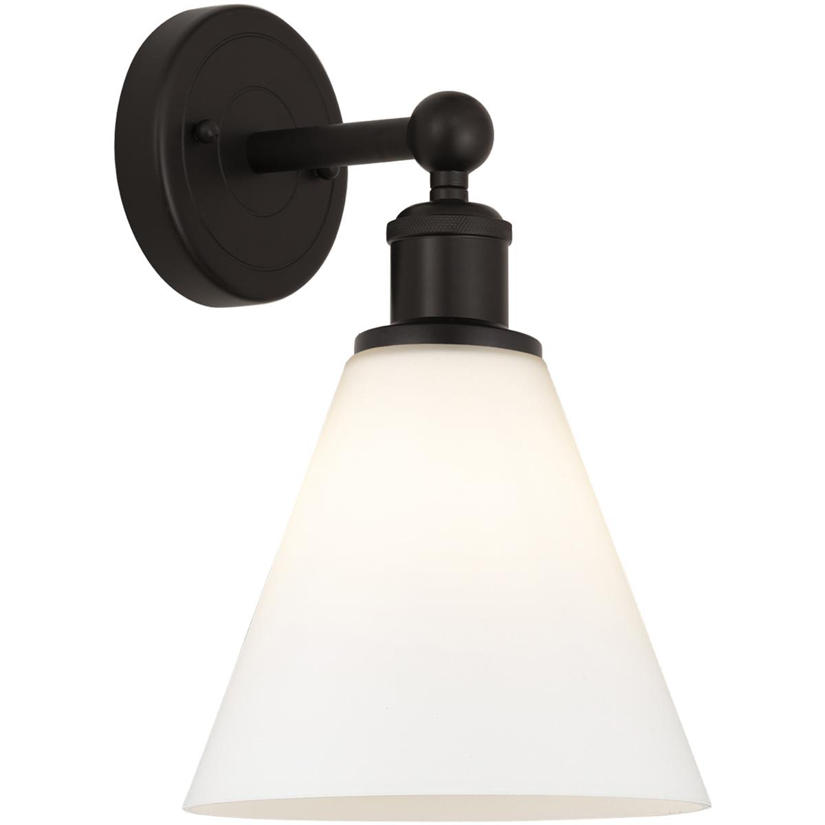 Innovations Lighting 616-1W-OB-GBC-81 Berkshire Sconce Wall Light in Oil Rubbed Bronze, Matte White