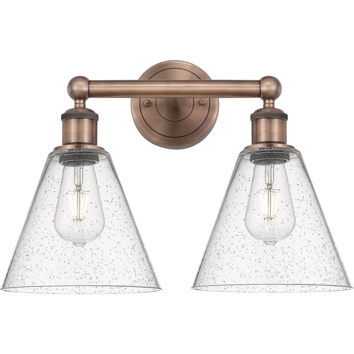 Innovations Lighting 616-2W-AC-GBC-84 Berkshire 2 Light 17 inch Antique Copper Bath Vanity Light Wall Light in Seedy
