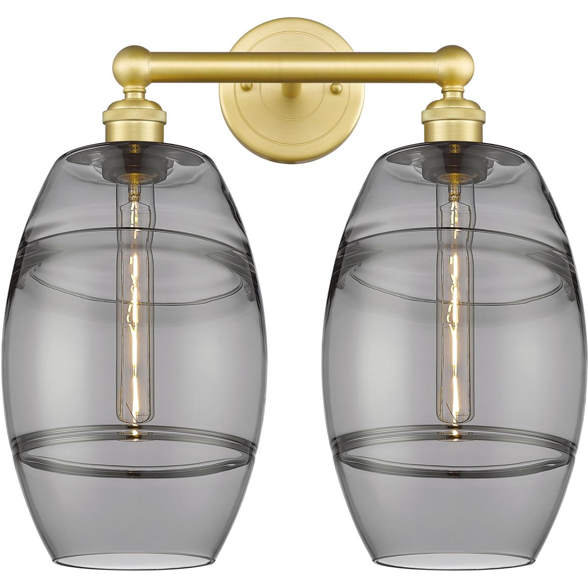 Innovations Lighting 616-2W-SG-G557-8SM Edison Vaz 2 Light 17 inch Satin Gold Bath Vanity Light Wall Light