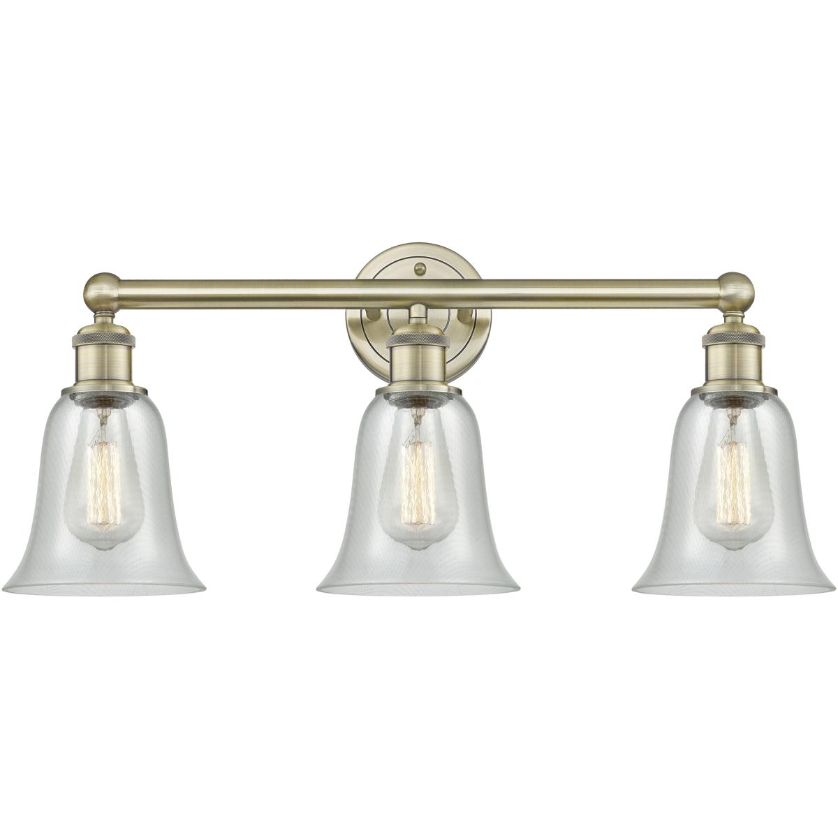 Innovations Lighting 616-3W-AB-G2812 Hanover 3 Light 24.25 inch Antique Brass Bath Vanity Light Wall Light in Fishnet