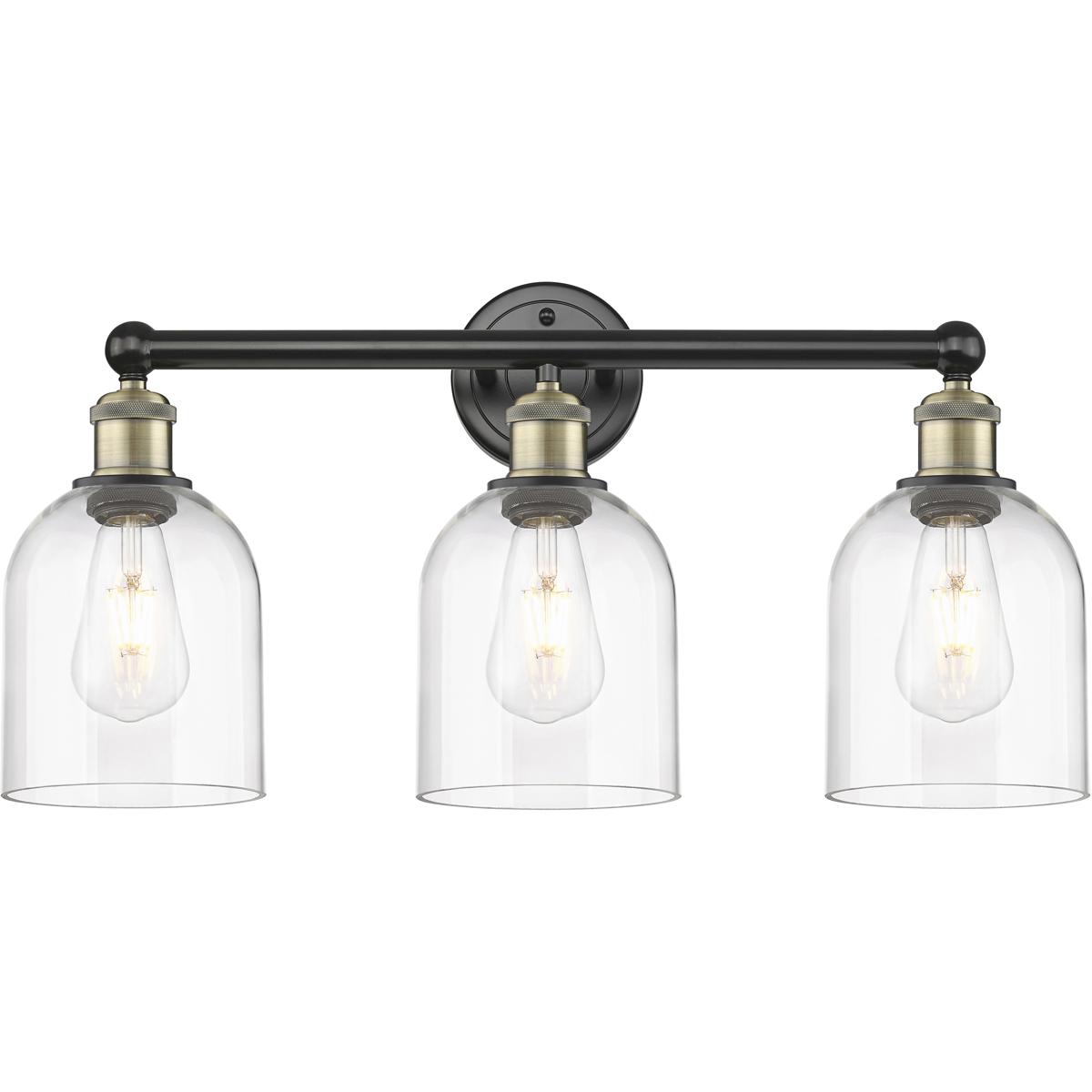 Innovations Lighting 616-3W-BAB-G558-6CL Edison Bella 3 Light 23.5 inch Black Antique Brass Bath Vanity Light Wall Light