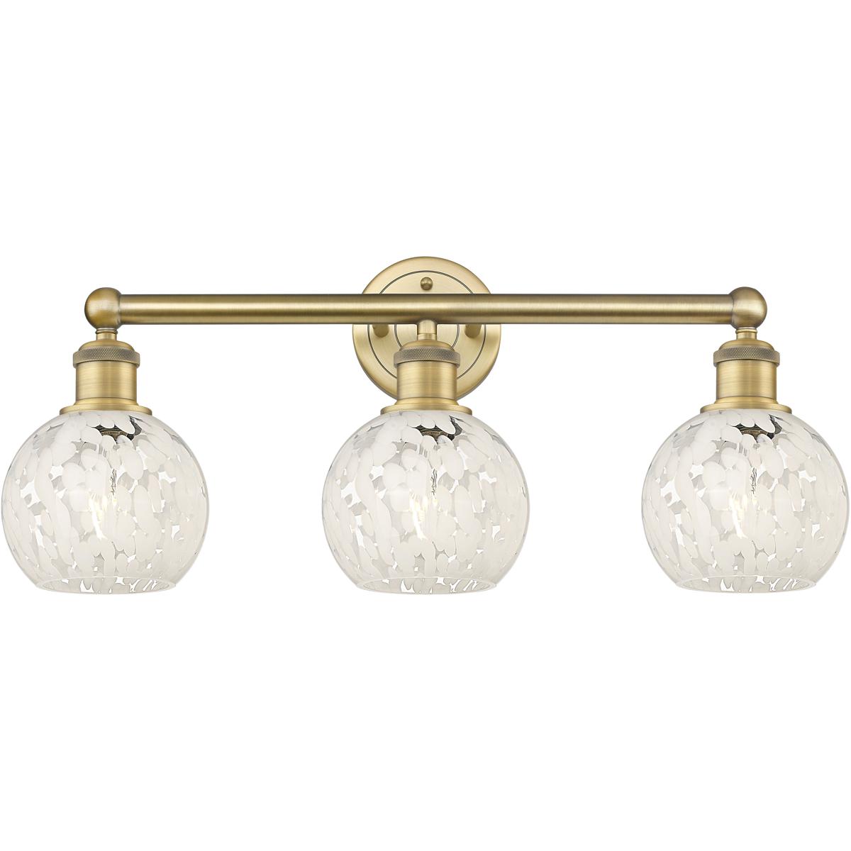 Innovations Lighting 616-3W-BB-G1216-6WM Edison White Mouchette 3 Light 24 inch Brushed Brass Bath Vanity Light Wall Light