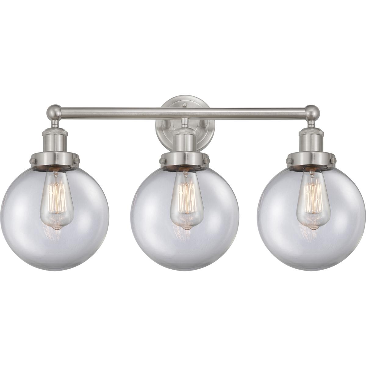 Innovations Lighting 616-3W-SN-G202-8 Beacon 3 Light 24.5 inch Brushed Satin Nickel Bath Vanity Light Wall Light