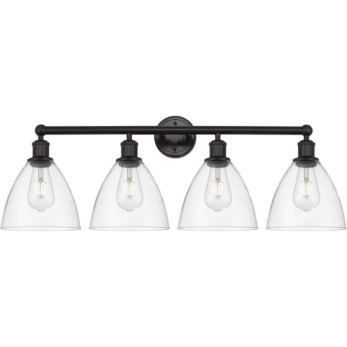 Innovations Lighting 616-4W-OB-GBD-752 Edison Bristol Glass 4 Light 35 inch Oil Rubbed Bronze Bath Vanity Light Wall Light in Clear Glass