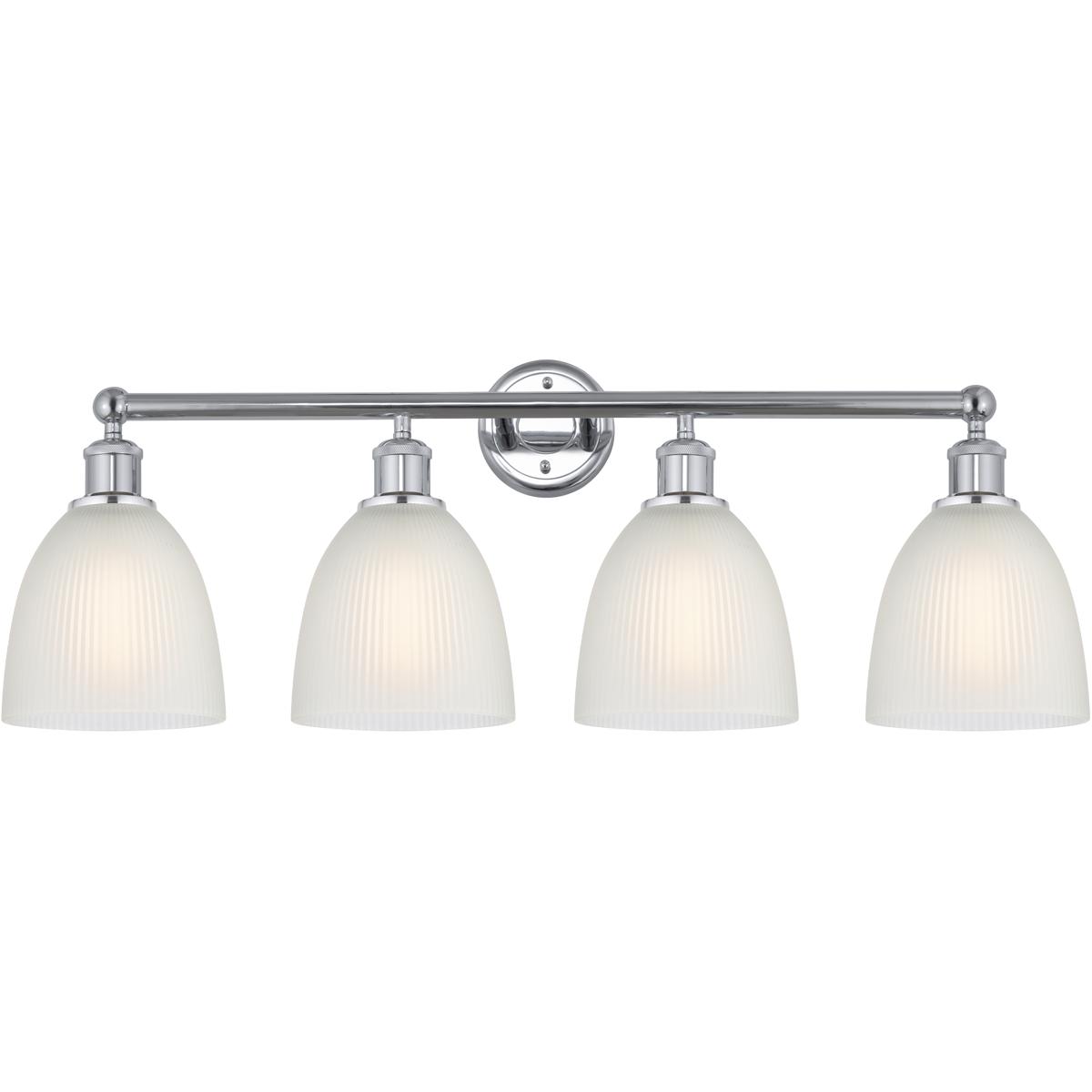 Innovations Lighting 616-4W-PC-G381 Edison Castile 4 Light 33 inch Polished Chrome Bath Vanity Light Wall Light in White