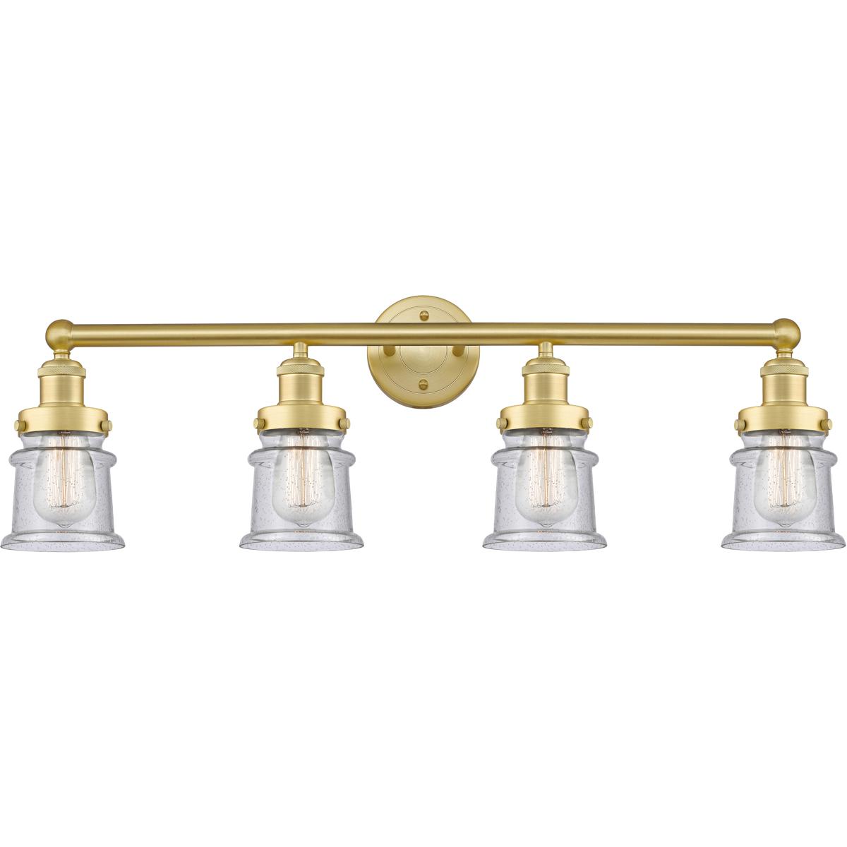Innovations Lighting 616-4W-SG-G184S Canton 4 Light 32.25 inch Satin Gold Bath Vanity Light Wall Light in Seedy Glass