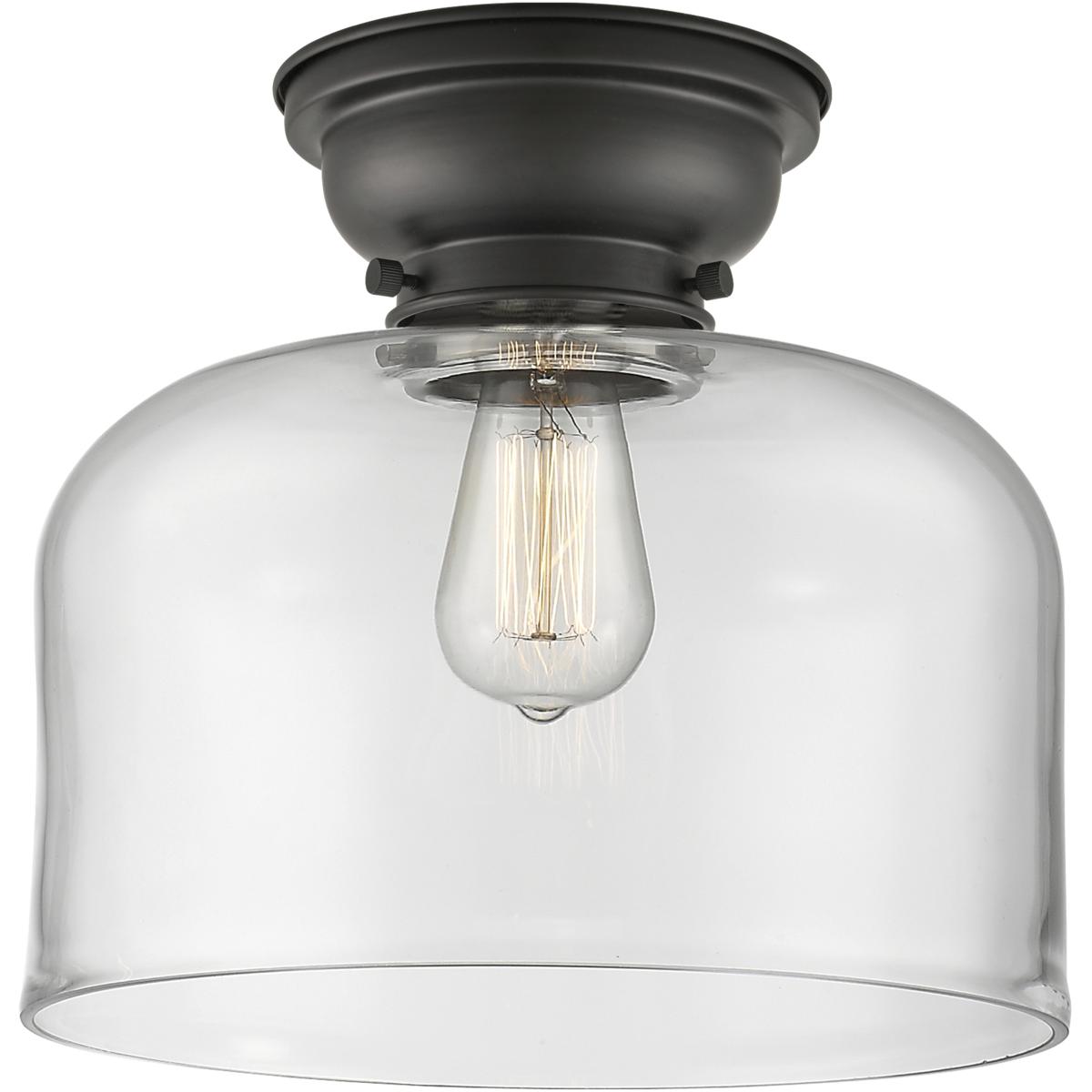 Innovations Lighting 623-1F-BK-G72-L Aditi X-Large Bell 1 Light 12 inch Matte Black Flush Mount Ceiling Light in Clear Glass, Aditi