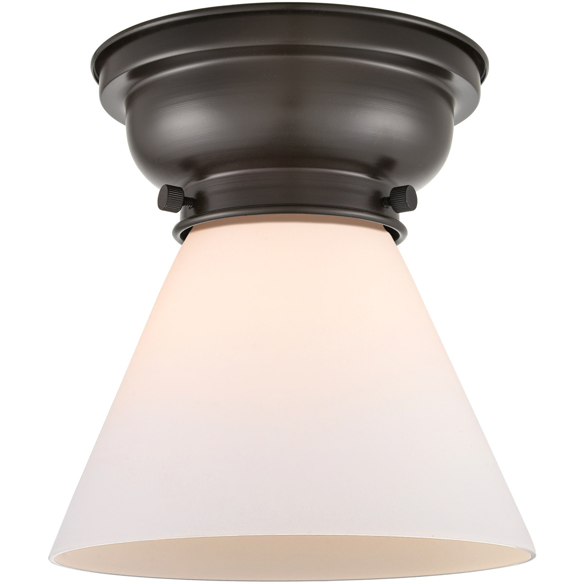 Innovations Lighting 623-1F-OB-G41 Aditi Large Cone 1 Light 8 inch Oil Rubbed Bronze Flush Mount Ceiling Light in Matte White Glass, Aditi