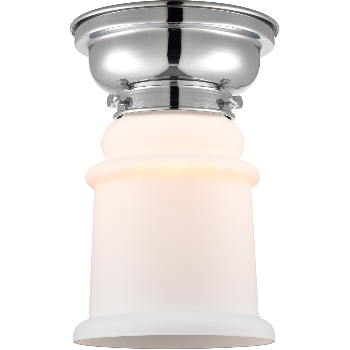 Innovations Lighting 623-1F-PC-G181-LED Aditi Canton LED 6.25 inch Polished Chrome Flush Mount Ceiling Light in Matte White Glass, Aditi