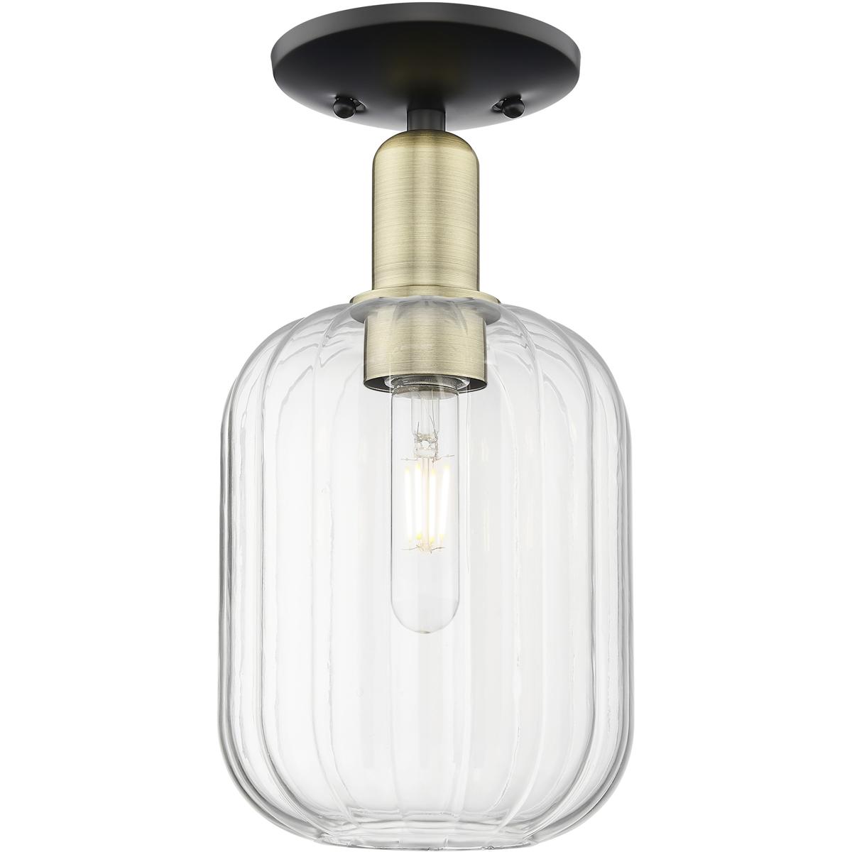 Innovations Lighting 716-1C-BAB-G460-7CL Preston 1 Light 6.75 inch Black Antique Brass Semi-Flush Mount Ceiling Light in Clear Glass