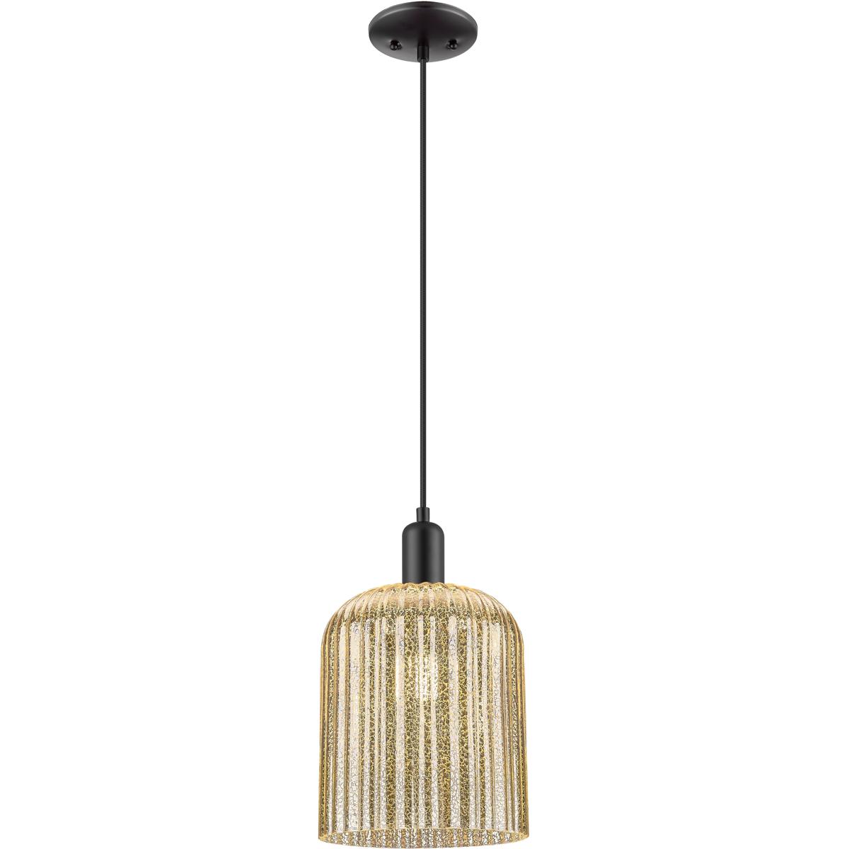 Innovations Lighting 716-1P-BK-G559-8ME Arcadia Bridal Veil 1 Light 8 inch Matte Black Mini Pendant Ceiling Light in Mercury