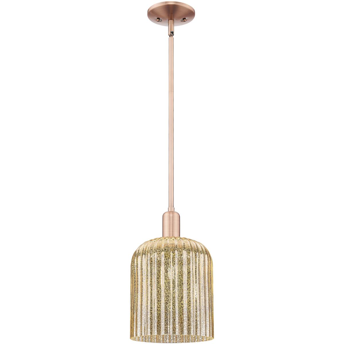 Innovations Lighting 716-1S-AC-G559-8ME Arcadia Bridal Veil 1 Light 8 inch Antique Copper Mini Pendant Ceiling Light in Mercury