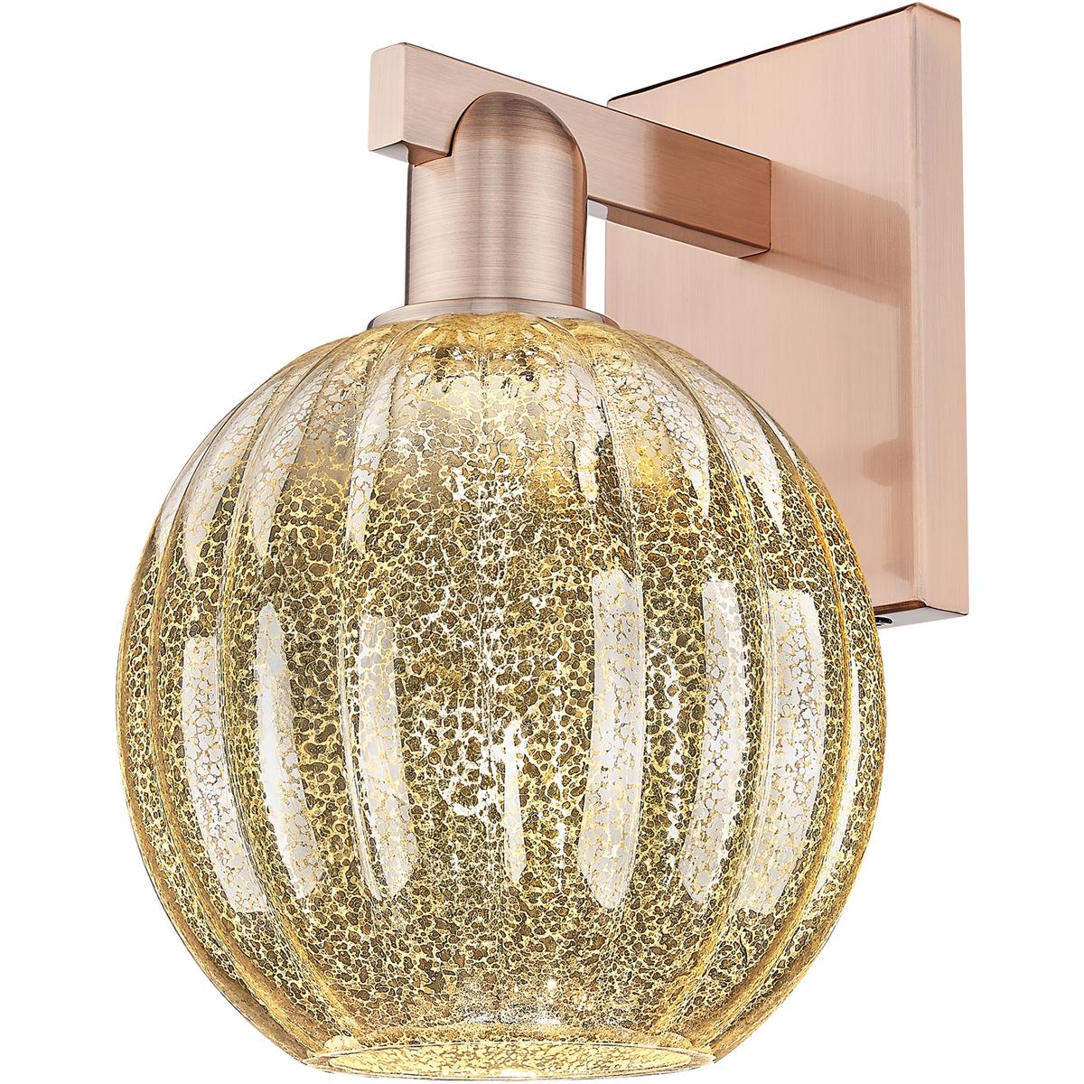 Innovations Lighting 716-1W-AC-G458-7ME Preston Sconce Wall Light in Antique Copper, Mercury Glass