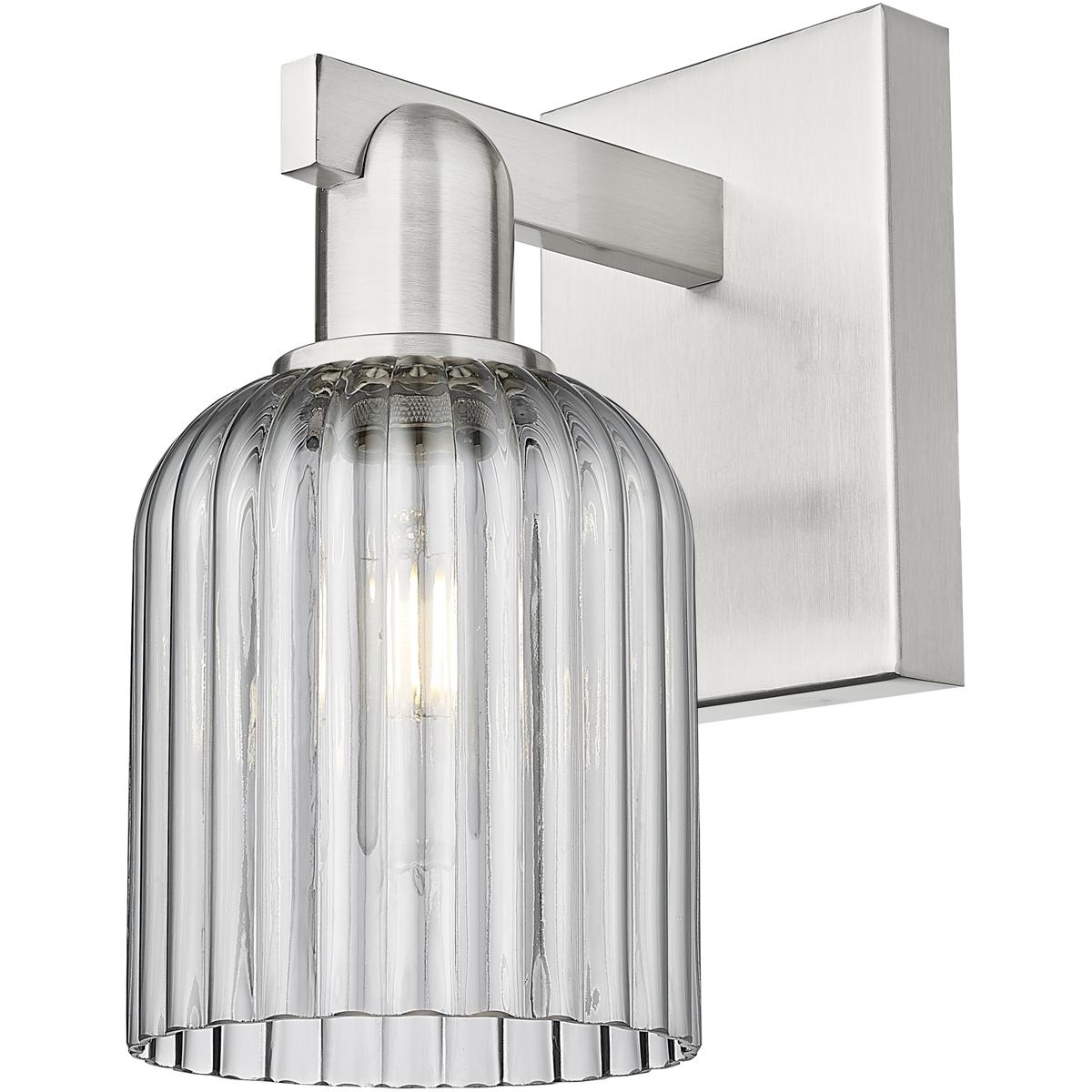 Innovations Lighting 716-1W-SN-G559-5SM Bridal Veil Sconce Wall Light in Brushed Satin Nickel, Light Smoke Glass