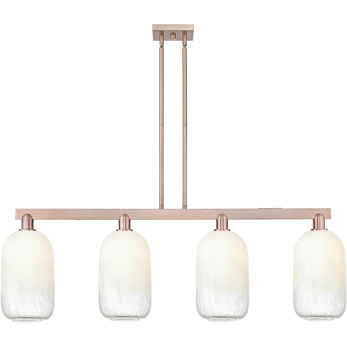 Innovations Lighting 716-4I-AC-G482-7OP Brookhaven Cloche Island Light Ceiling Light in Antique Copper, Opal Glass