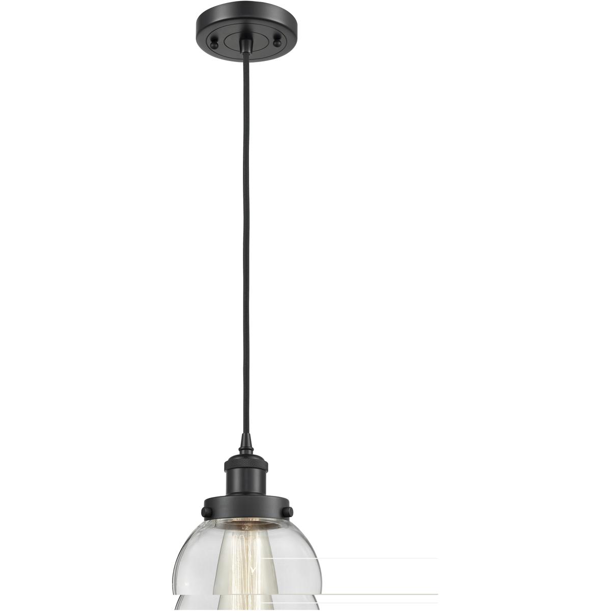 Innovations Lighting 916-1P-BK-G202-6-LED Ballston Beacon LED 6 inch Matte Black Mini Pendant Ceiling Light in Clear Glass, Black Textured, Ballston