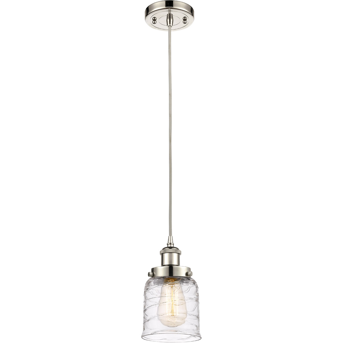 Innovations Lighting 916-1P-PN-G513 Ballston Bell 1 Light 5 inch Polished Nickel Mini Pendant Ceiling Light
