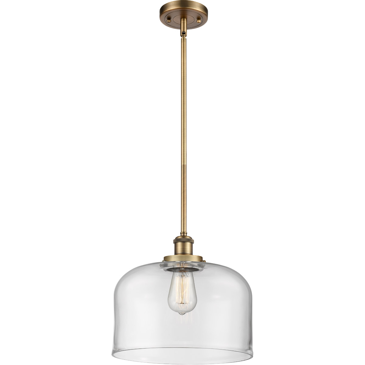 Innovations Lighting 916-1S-BB-G72-L-LED Ballston X-Large Bell LED 8 inch Brushed Brass Pendant Ceiling Light in Clear Glass