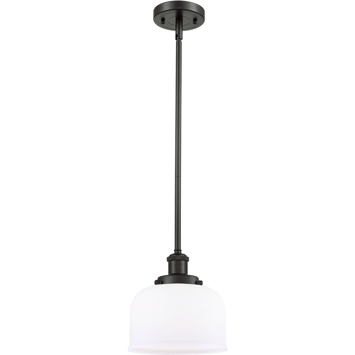 Innovations Lighting 916-1S-OB-G71 Ballston Large Bell 1 Light 8 inch Oil Rubbed Bronze Pendant Ceiling Light in Matte White Glass, Ballston