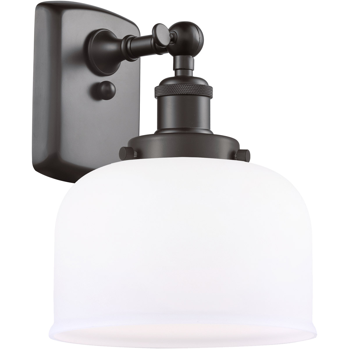 Innovations Lighting 916-1W-OB-G71 Ballston Large Bell 1 Light 8 inch Oil Rubbed Bronze Sconce Wall Light in Matte White Glass, Ballston