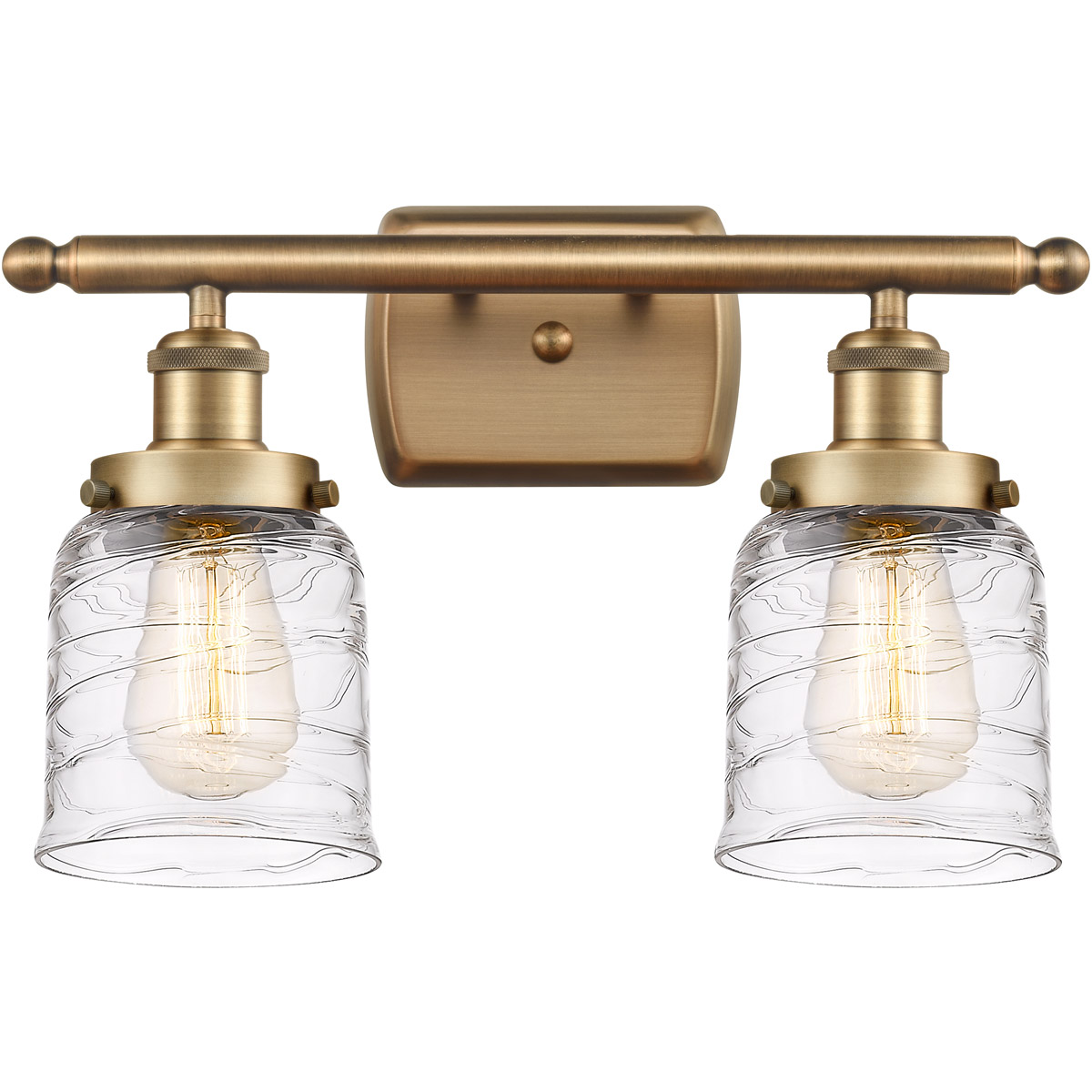 Innovations Lighting 916-2W-BB-G513 Ballston Bell 2 Light 16 inch Brushed Brass Bath Vanity Light Wall Light