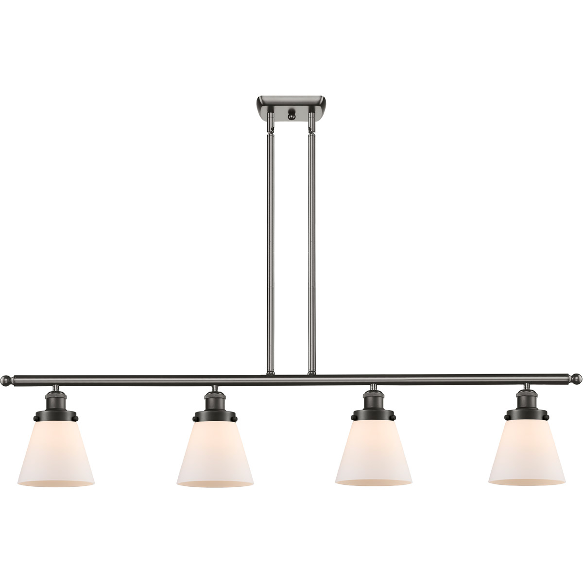 Innovations Lighting 916-4I-OB-G61 Ballston Small Cone 4 Light 48 inch Oil Rubbed Bronze Island Light Ceiling Light in Matte White Glass, Ballston