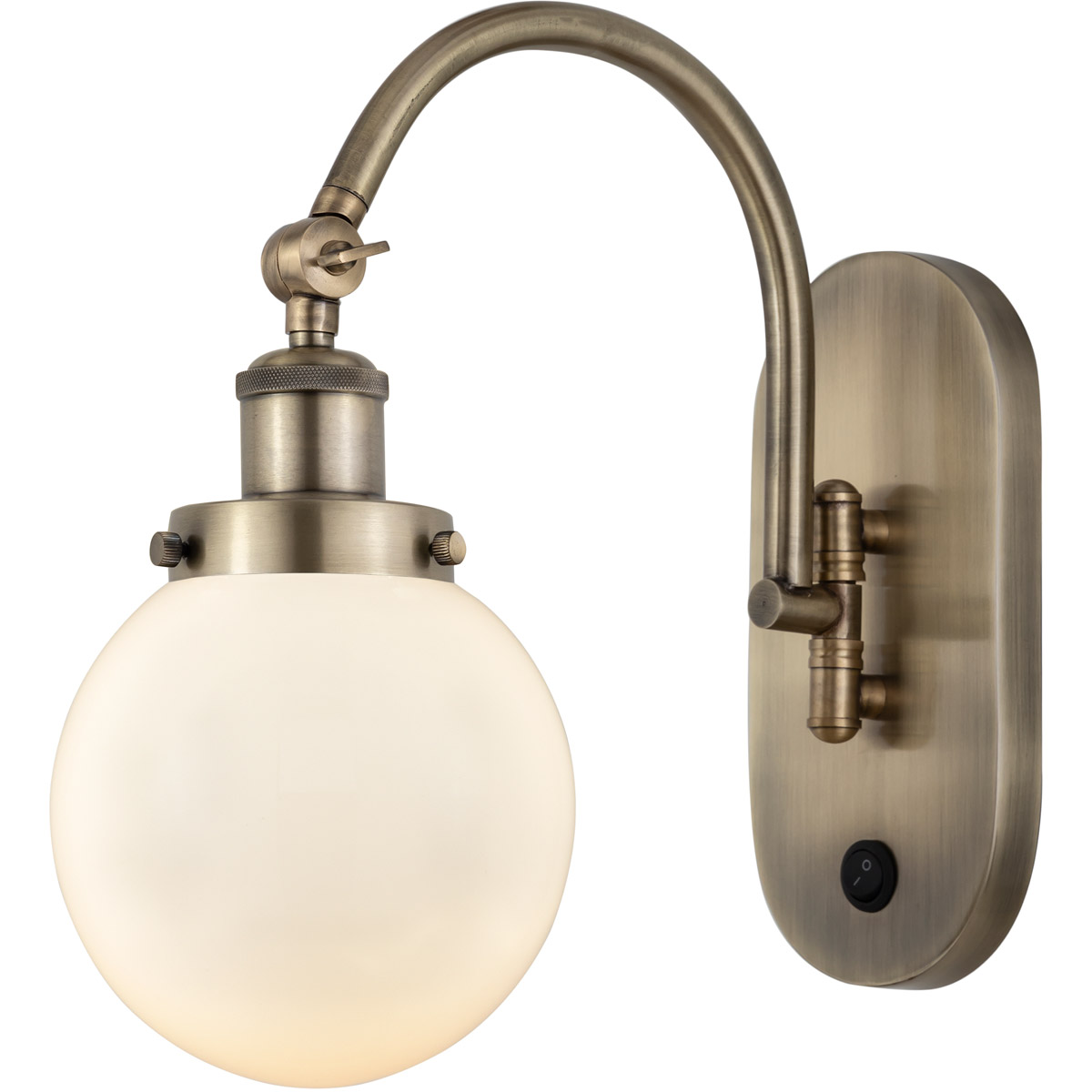 Innovations Lighting 918-1W-AB-G201-6 Franklin Restoration Beacon 1 Light 6 inch Antique Brass Sconce Wall Light