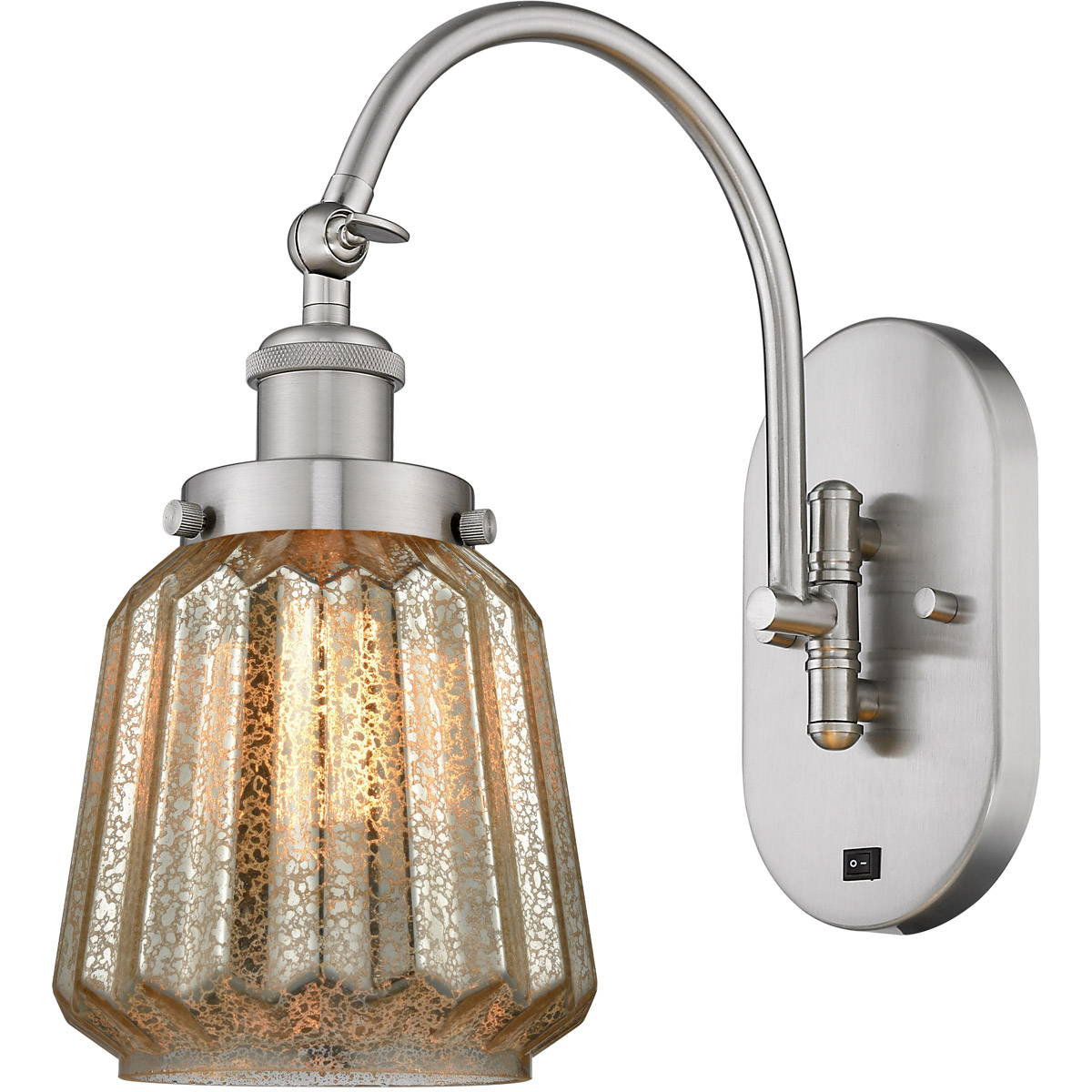 Innovations Lighting 918-1W-SN-G146-LED Franklin Restoration Chatham LED 7 inch Brushed Satin Nickel Sconce Wall Light