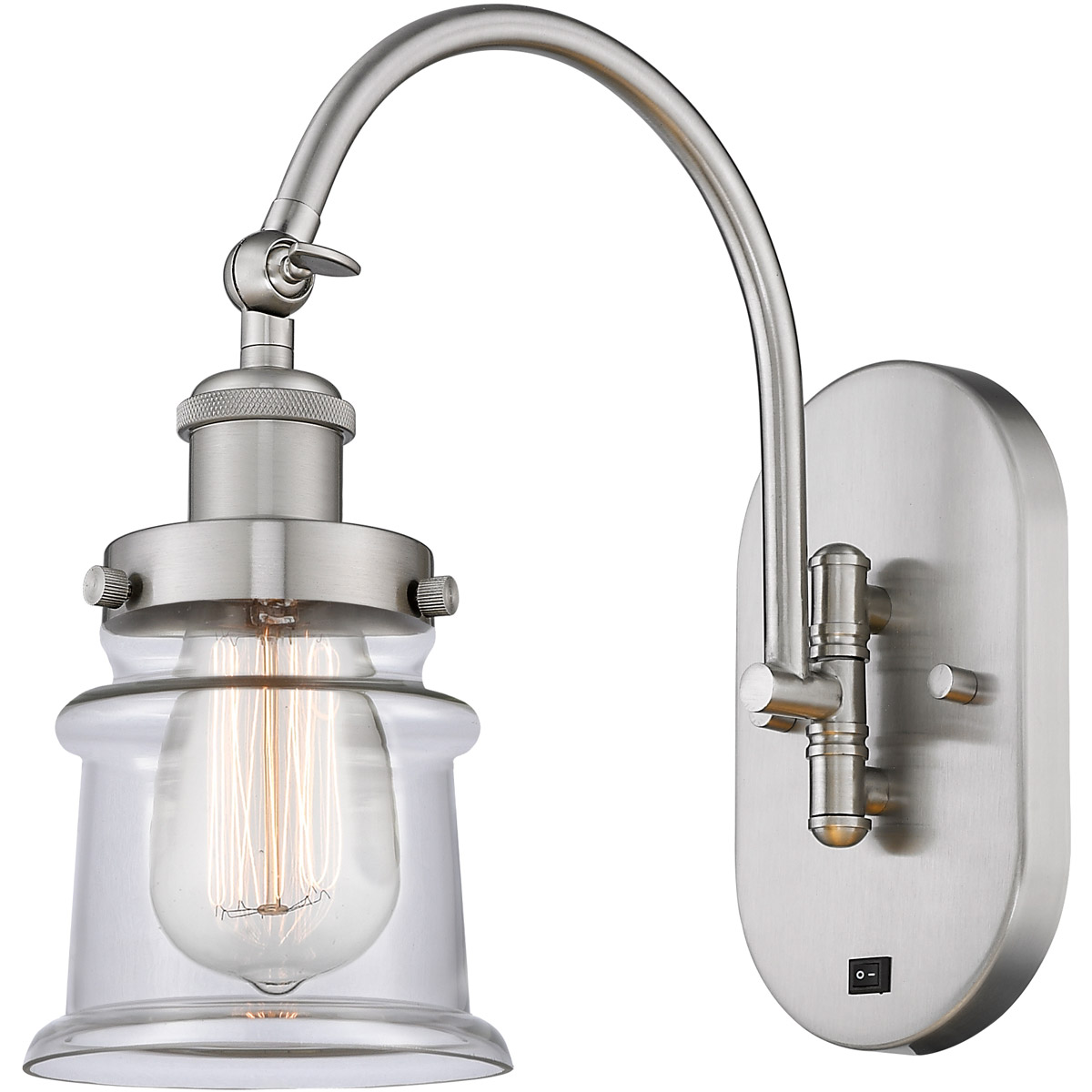 Innovations Lighting 918-1W-SN-G182S Franklin Restoration Canton 1 Light 7 inch Brushed Satin Nickel Sconce Wall Light