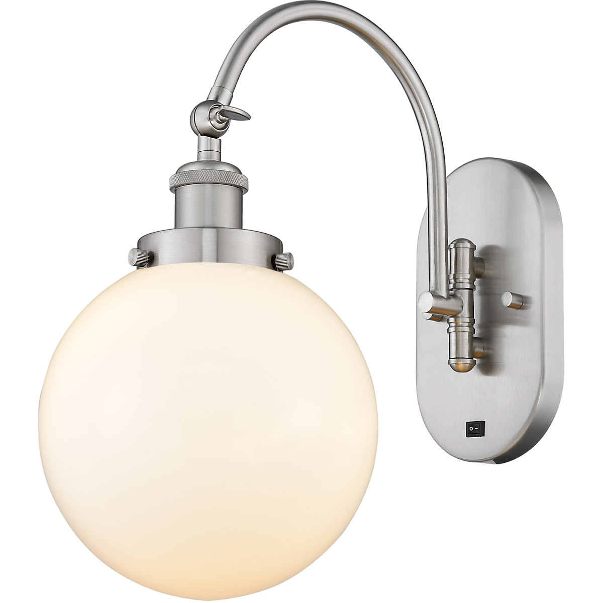 Innovations Lighting 918-1W-SN-G201-8 Franklin Restoration Beacon 1 Light 8 inch Brushed Satin Nickel Sconce Wall Light