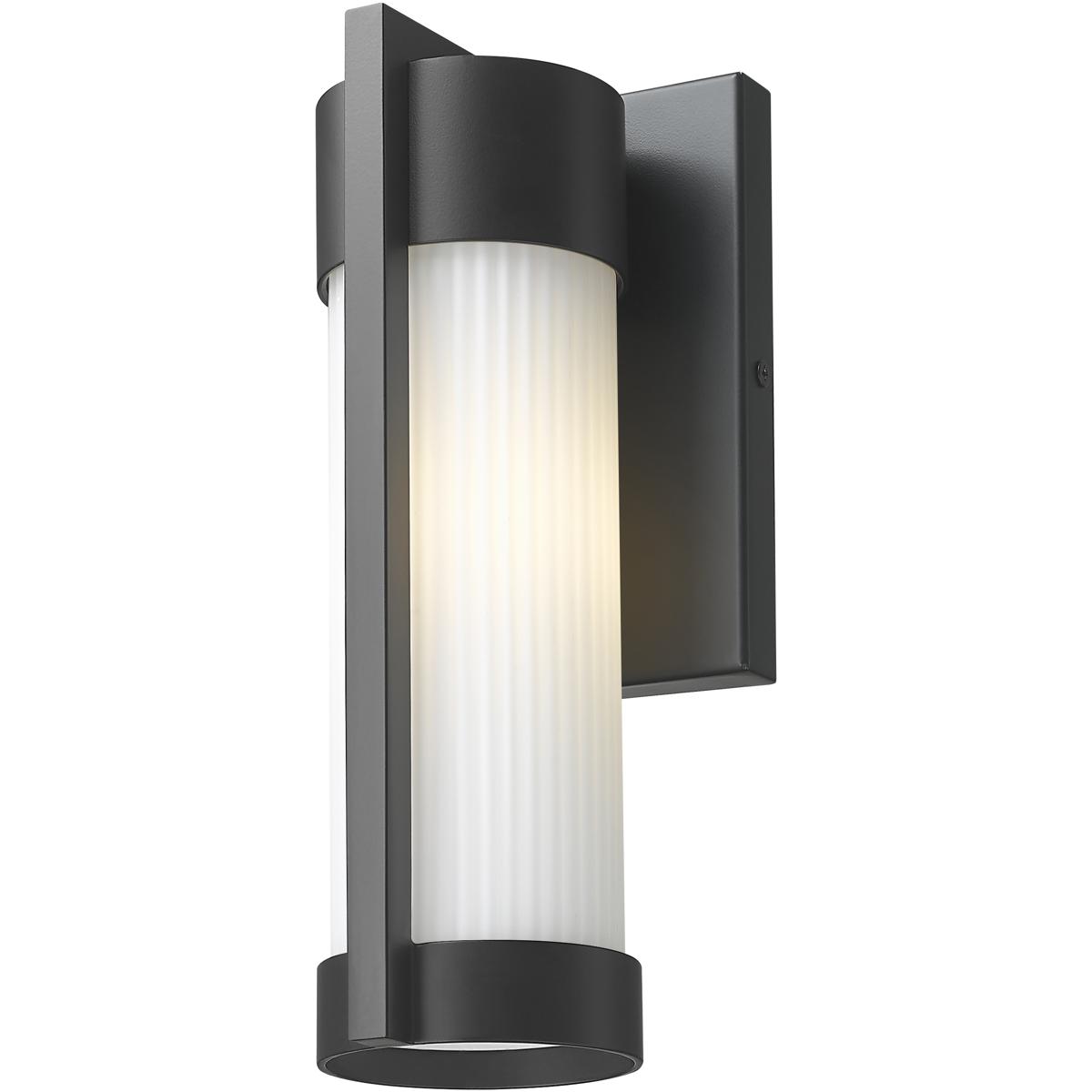 Innovations Lighting 9954-1W-BK-10-SWH Stratford 1 Light 10.5 inch Matte Black Outdoor Sconce in Striped White Glass