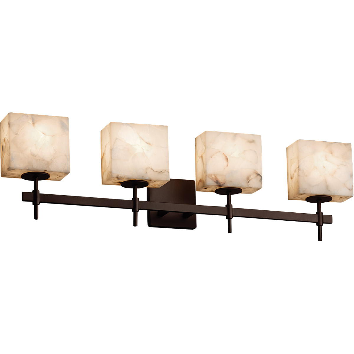 Justice Design ALR-8414-30-DBRZ Alabaster Rocks Vanity Light Wall Light in Dark Bronze, Oval, Incandescent
