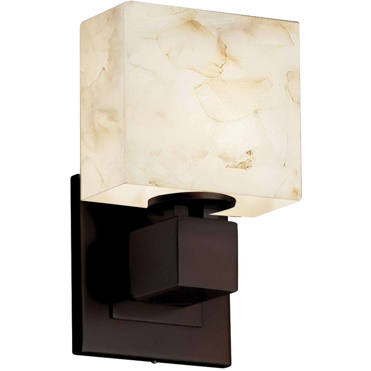 Justice Design ALR-8707-55-NCKL-LED1-700 Alabaster Rocks LED 5.5 inch Brushed Nickel ADA Wall Sconce Wall Light in 700 Lm LED, Rectangle
