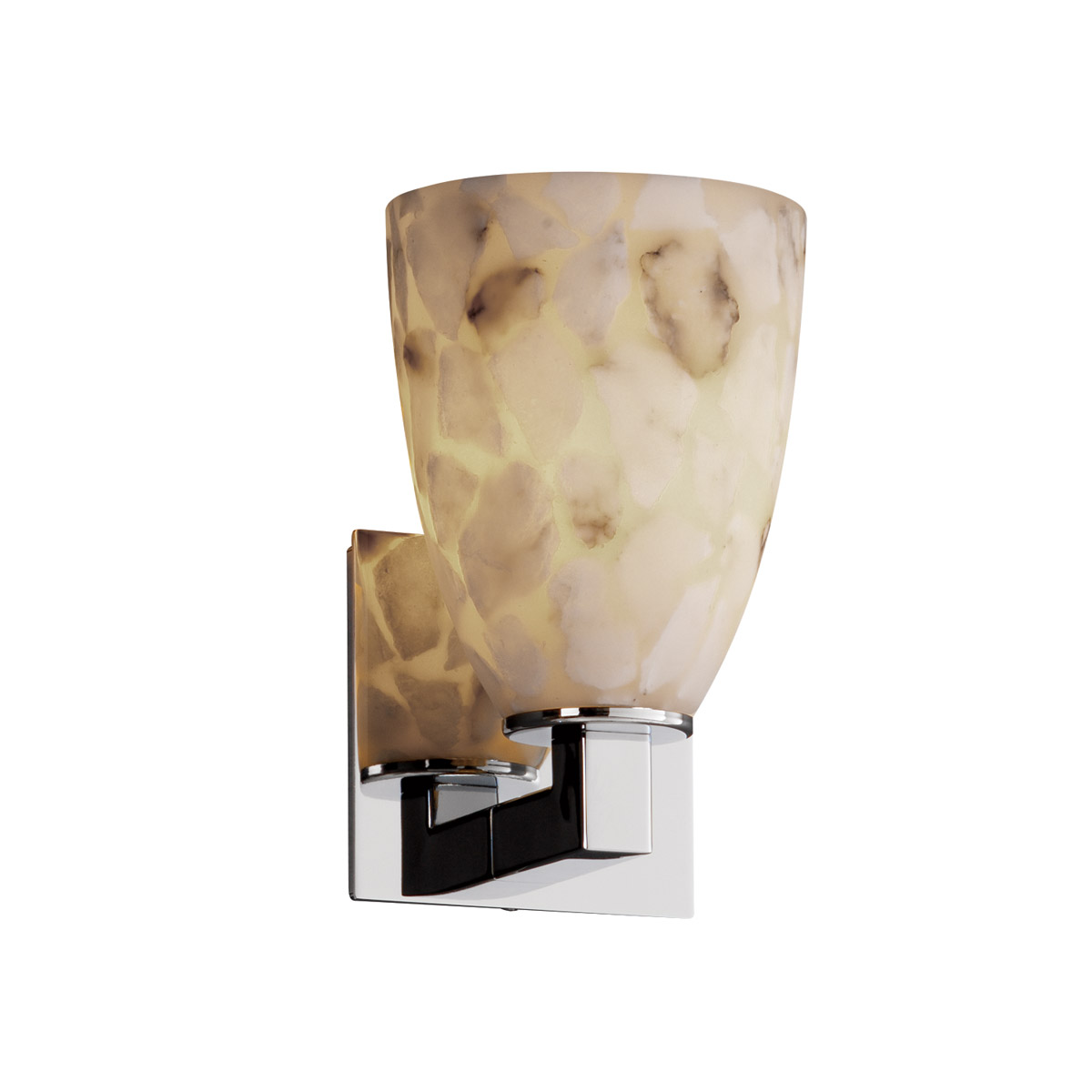 Justice Design ALR-8921-10-ABRS-LED1-700 Alabaster Rocks 1 Light 4.75 inch Antique Brass Wall Sconce Wall Light in 700 Lm LED, Cylinder with Flat Rim