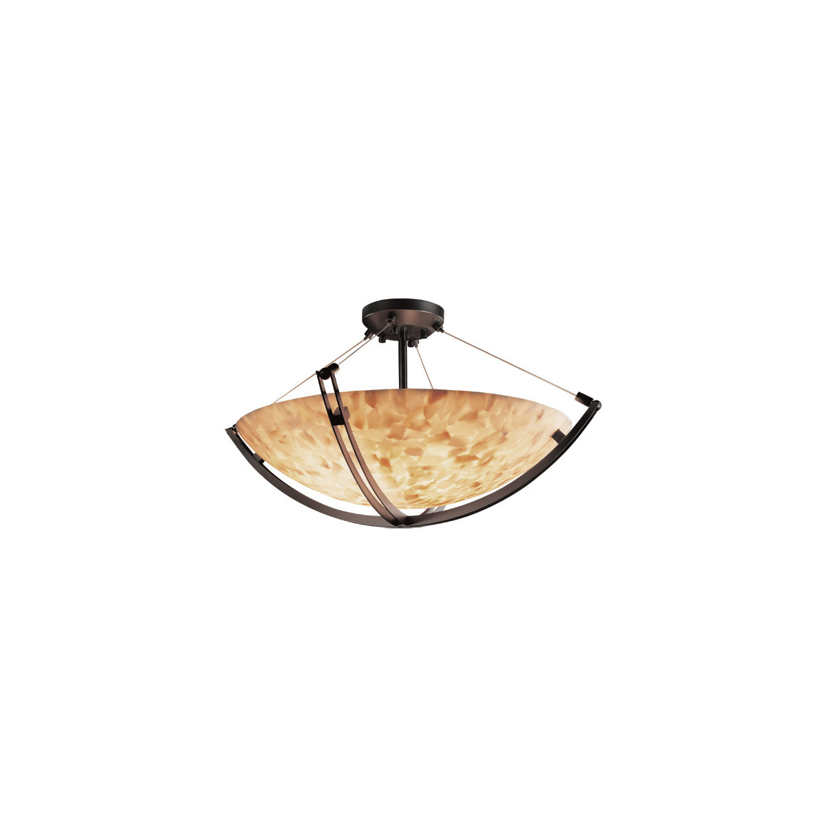 Justice Design ALR-9717-35-DBRZ Alabaster Rocks 8 Light 21 inch Dark Bronze Semi-Flush Bowl Ceiling Light in Round Bowl, Incandescent