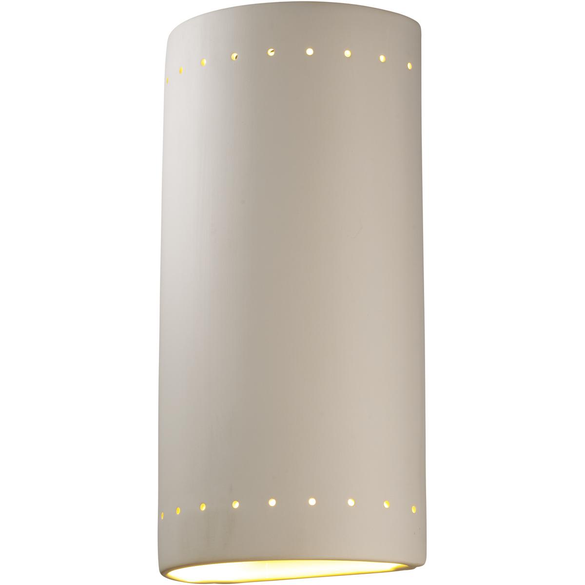 Justice Design CER-1195W-BIS-LED2-2000 Ambiance Cylinder LED 21 inch Bisque Outdoor Wall Sconce, Really Big