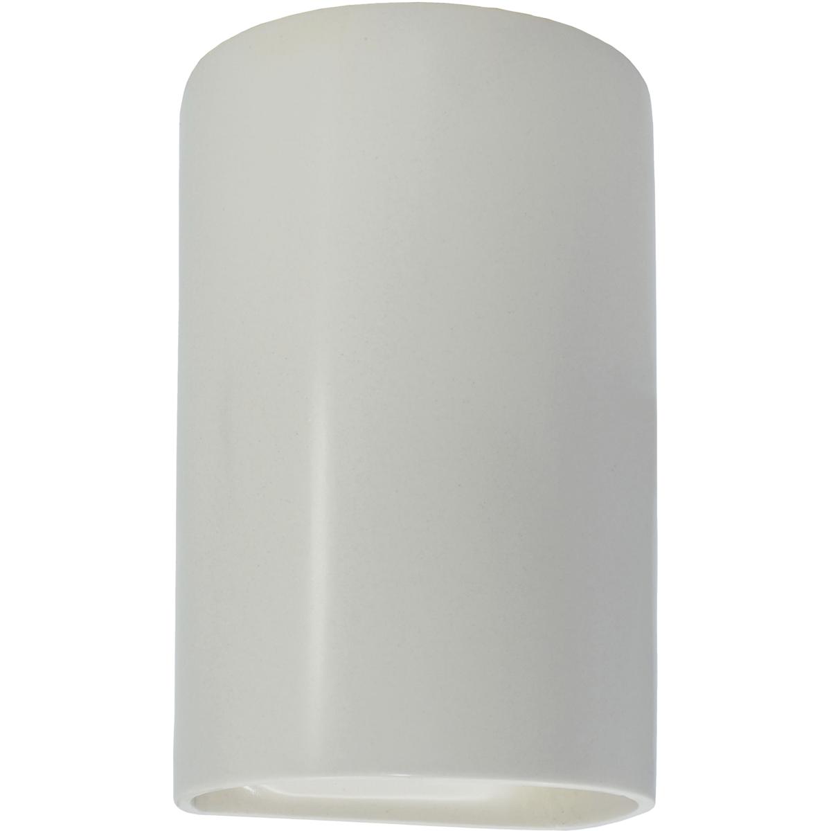 Justice Design CER-5260W-MAT Ambiance Cylinder 1 Light 12.5 inch Matte White Outdoor Wall Sconce, Large