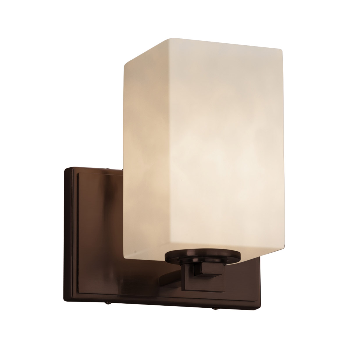 Justice Design CLD-8441-15-BRSS Clouds Wall Sconce Wall Light in Square with Flat Rim, Incandescent, Brushed Brass