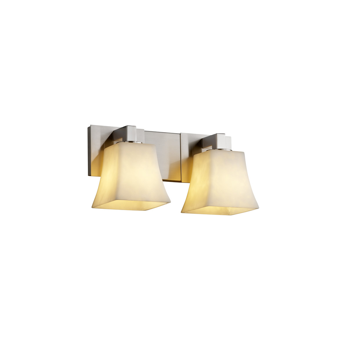 Justice Design CLD-8922-15-NCKL-LED2-1400 Clouds LED 15 inch Brushed Nickel Bath Bar Wall Light in 1400 Lm LED, Square with Flat Rim, Modular
