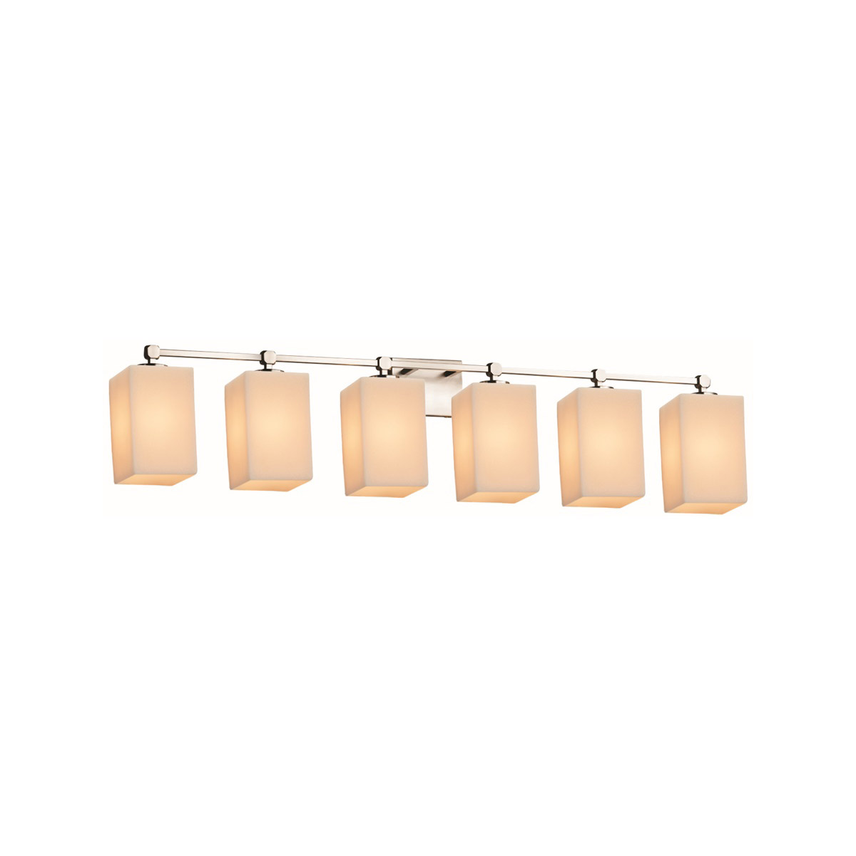 Justice Design CNDL-8426-14-AMBR-NCKL-LED6-4200 Candlearia LED 49 inch Brushed Nickel Vanity Light Wall Light in 4200 Lm LED, Amber (CandleAria), Cyli