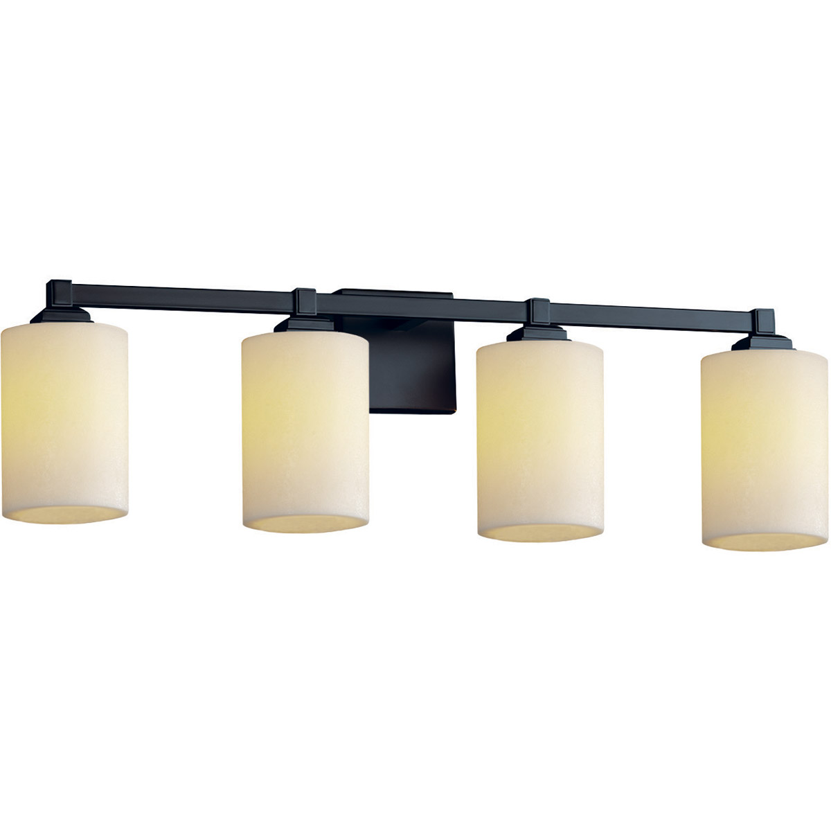 Justice Design CNDL-8434-10-CREM-CROM Candlearia 4 Light 31 inch Polished Chrome Vanity Light Wall Light in Cream (CandleAria), Cylinder with Flat Rim